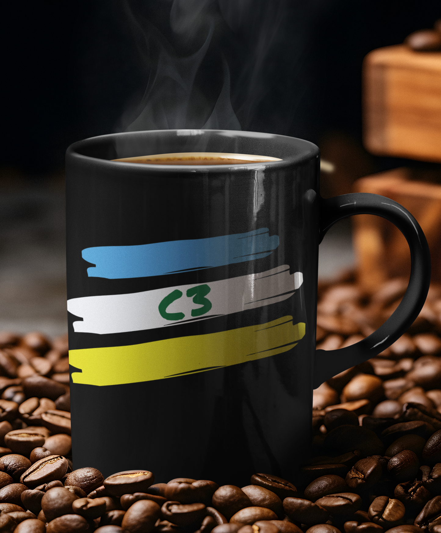 Panama C3 Black Glossy Mug