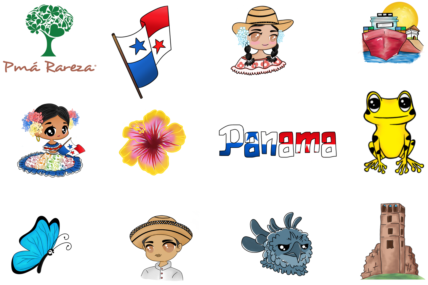 Panamá y Amigos Sticker Sheet