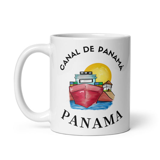 Panama Canal Illustration Coffee Mug