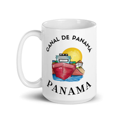 Panama Canal Illustration Coffee Mug
