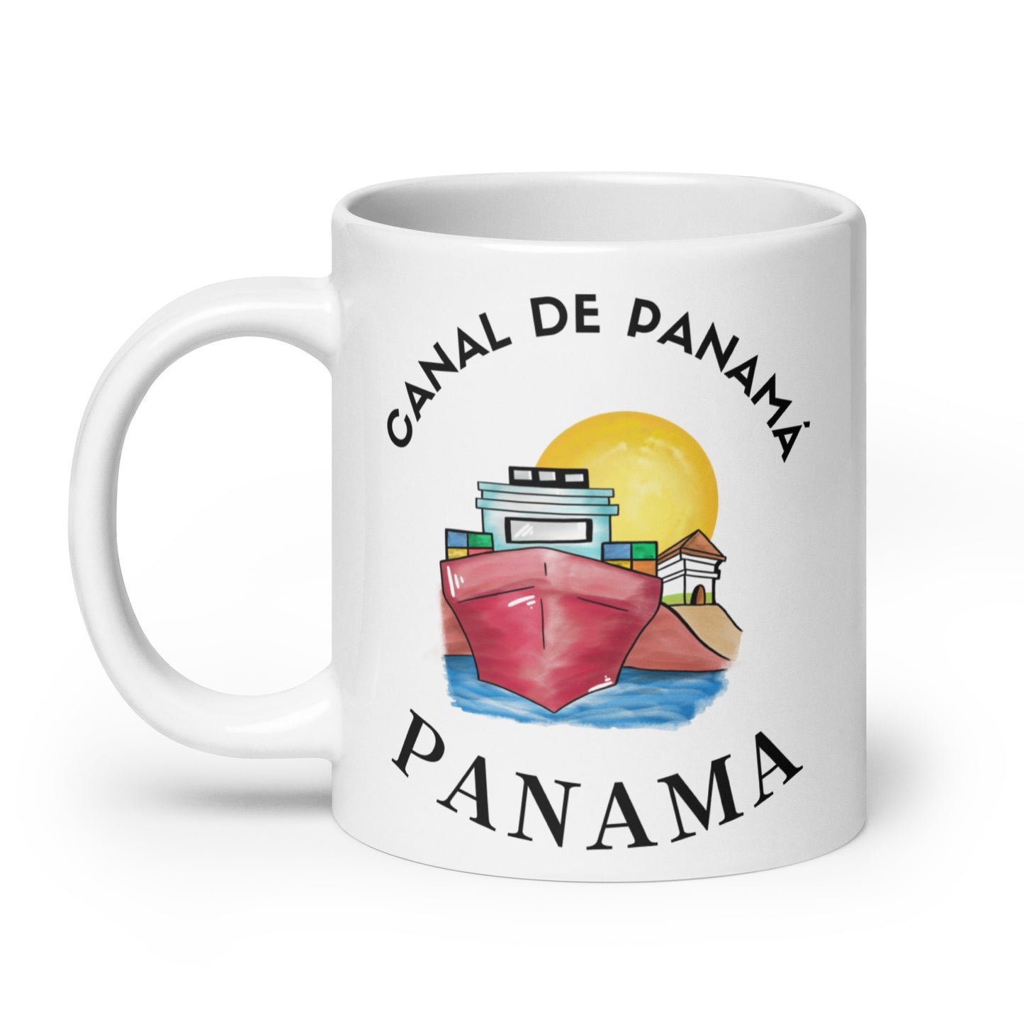 Panama Canal Illustration Coffee Mug