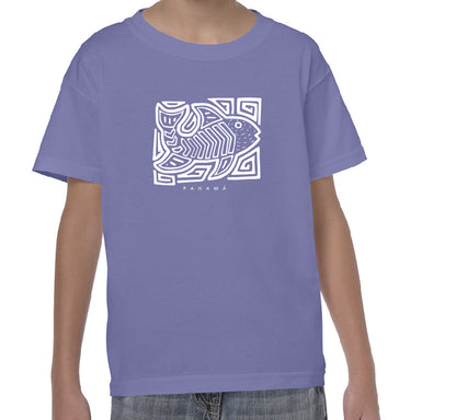 PANAMA FISH KIDS T-SHIRT (WHITE PRINT)