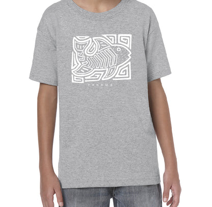 PANAMA FISH KIDS T-SHIRT (WHITE PRINT)