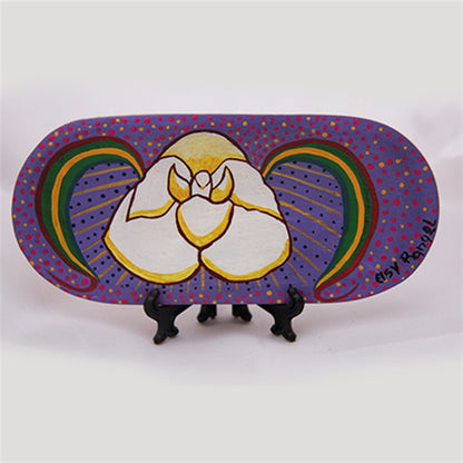 Flor del Espiritu Santo Hand Painted Carved Wood Batea Tray