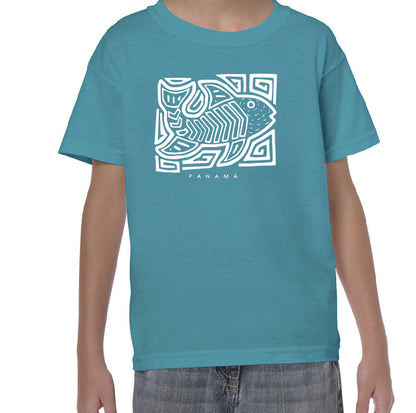 PANAMA FISH KIDS T-SHIRT (WHITE PRINT)