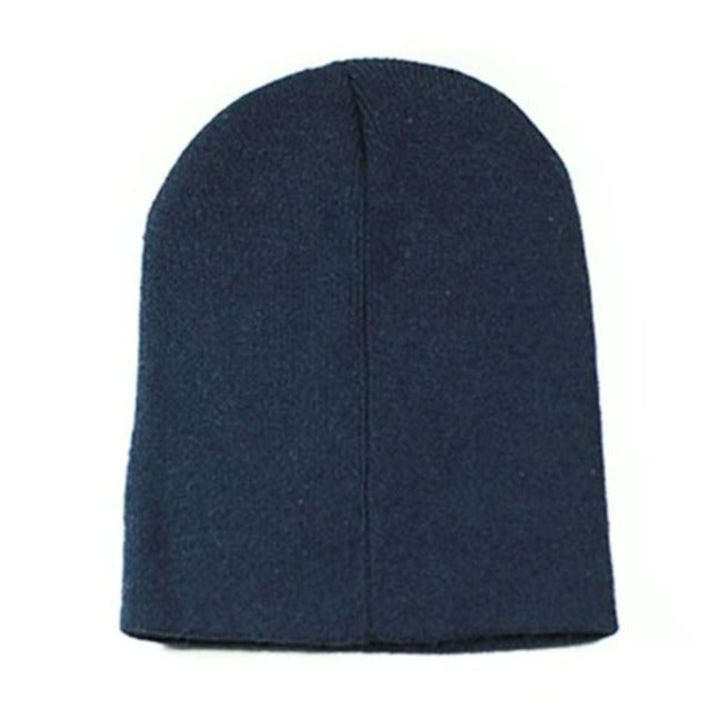 Navy Blue Panama Beanie Knit Cap