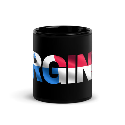 Panama Flag Custom Name Black Glossy Mug