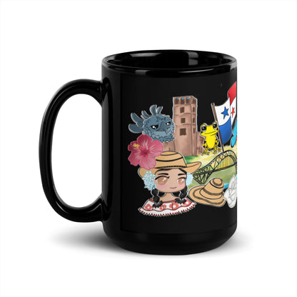 Panama y Amigos Black Glossy Mug