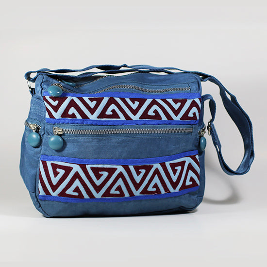 Modern Bag with Geometric Mola Design