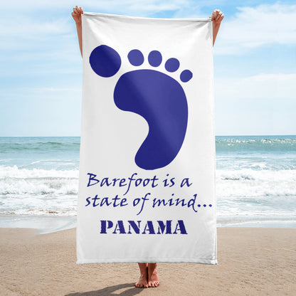 Panama Barefoot is a State of Mind Beach Towel