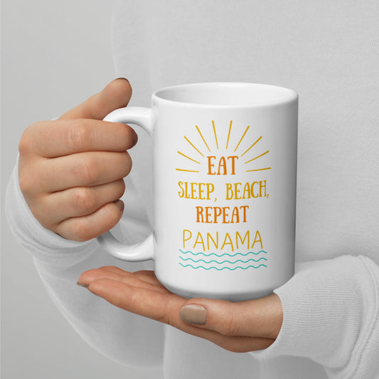 Eat, Sleep, Beach Repeat Panama Coffee Tea Mug